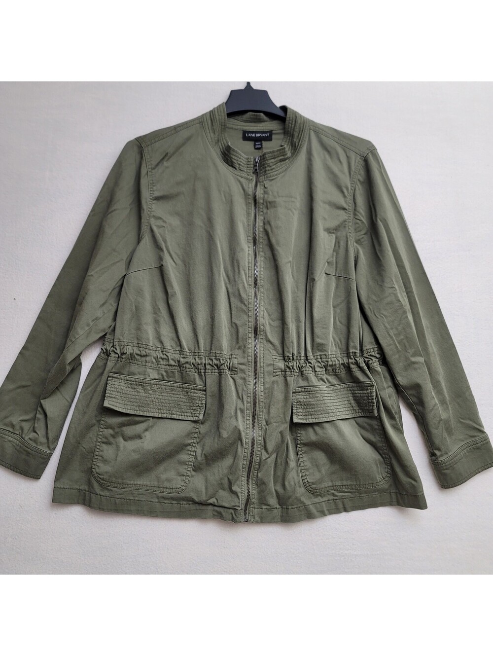 Lane Bryant Olive Green Cotton Blend Utility Jacket Plus Size 22/24